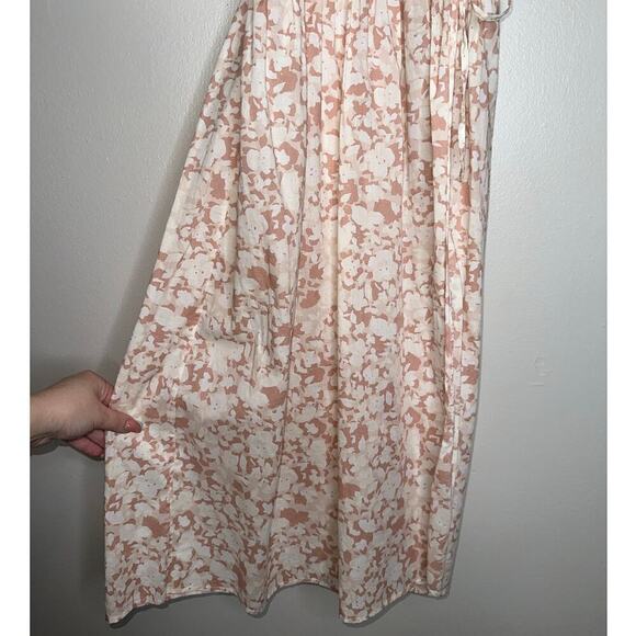 & Other Stories Printed Floral Cap Sleeve Wrap Midi Dress Pink/White Size US 2 - Picture 5 of 10